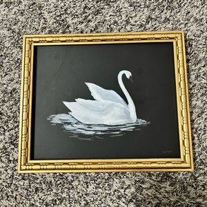 White Swan Wood Wall Decor